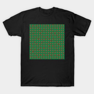 Christmas robins on green T-Shirt